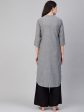 Women s Charcoal Grey & White Self-Striped Straight Kurta - Bhama Cheap