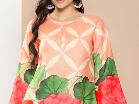 Women s Coral Flowal Prined Straight Top - Bhama Online