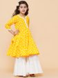 Yellow Bhandhej Printed Kurta And Sharara for Kids - Bhama Cheap