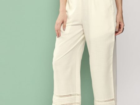 Women s Off White Loose Fit Gathered Trousers - Bhama Online Hot Sale