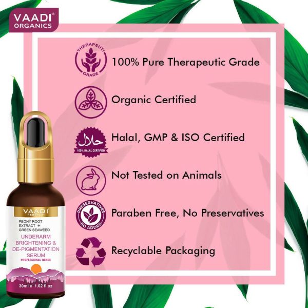 Vaadi Herbals Underarm Brightening & De-pigmentation Serum With Peony Root Extract & Green Seaweed Online Hot Sale