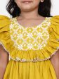 Yellow Embroidered Dress for Kids - Bhama Sale