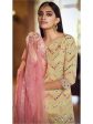 Myra Beige Heavy Embroidered Gharara Sui For Discount