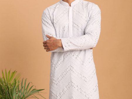 Shrestha by Vastramay Men s Aqua Georgette Kurta Pyjama Set For Sale