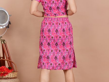 House of RP Women Fuchsia Cotton Print Co-Ords Sets Online Sale