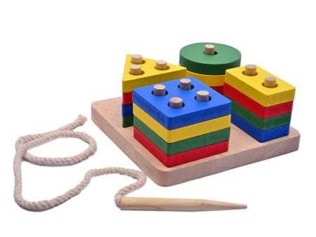 Nesta Toys Shape Sorter | Stacker | Lacing Toy - Multicolor Online Sale