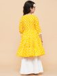 Yellow Bhandhej Printed Kurta And Sharara for Kids - Bhama Cheap